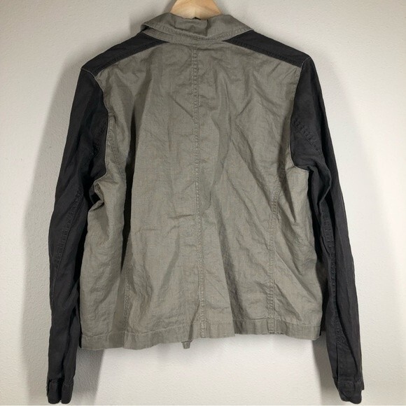 Eileen Fisher Organic Linen Moto Jacket Zip Up XL - Picture 7 of 10